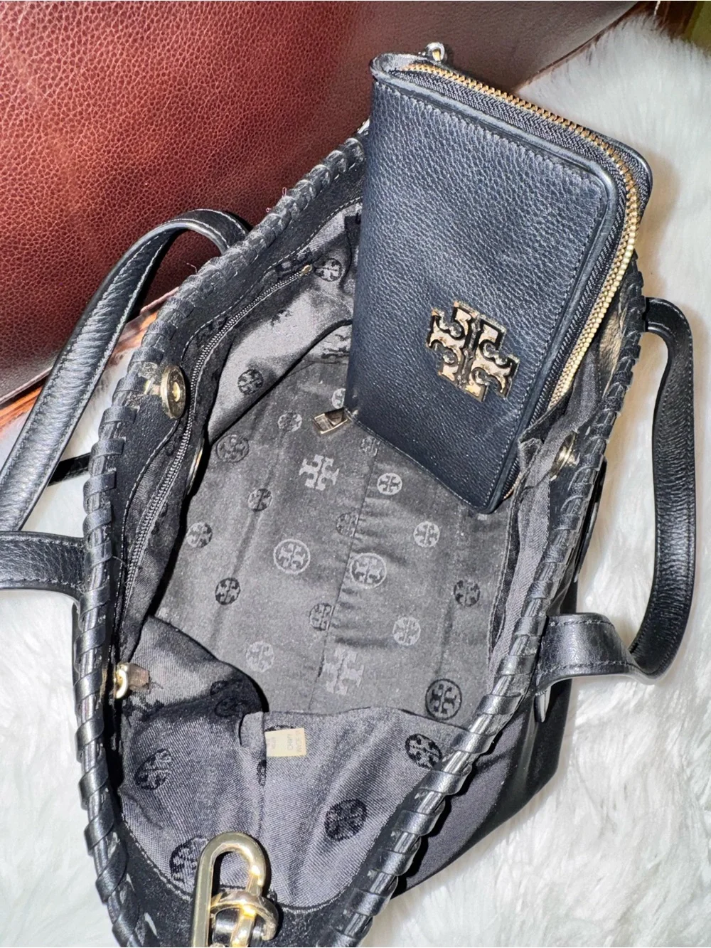 Tory Burch Black Nylon Mini Tote with Crossbody Wallet Set